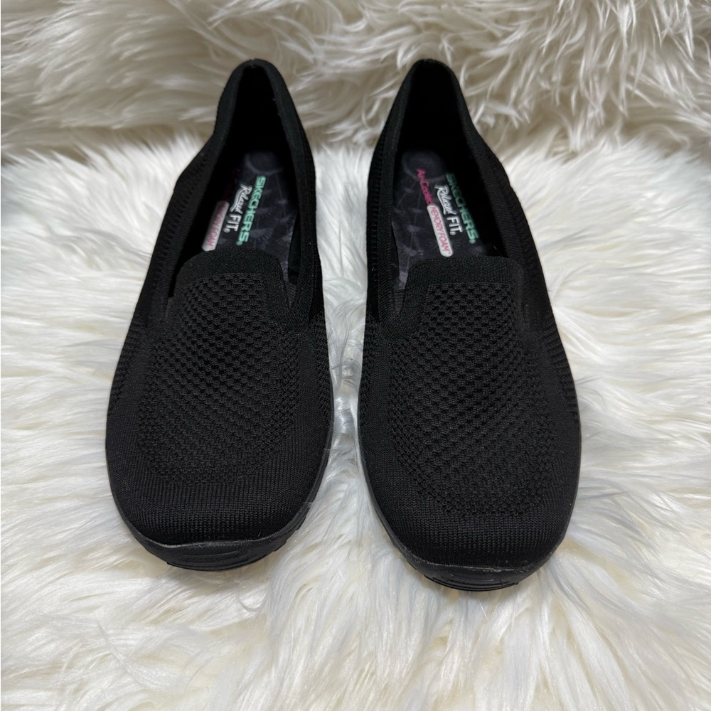 Skechers Black Mesh Slip-On Flats